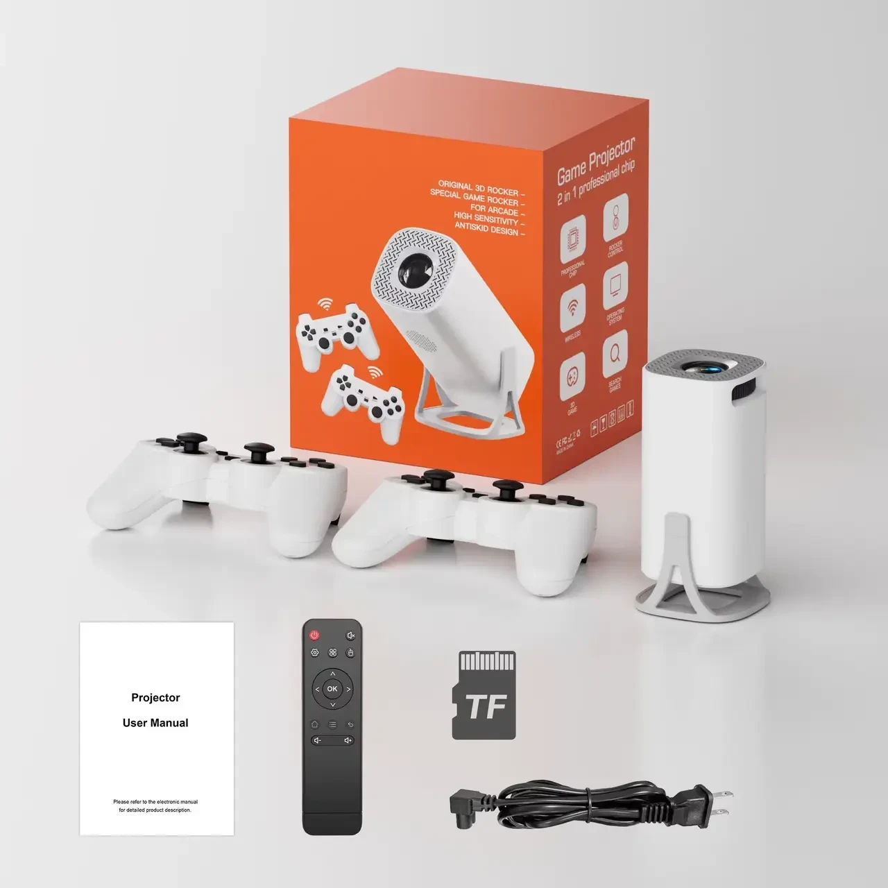 Игровой смарт проектор S40 MAX для фильмов игр домашний кинотеатр с 2 джойстиками Android 11