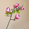 Штучні квіти для декору гілки магнолії довжиною 60 см 3 шт, фото 4