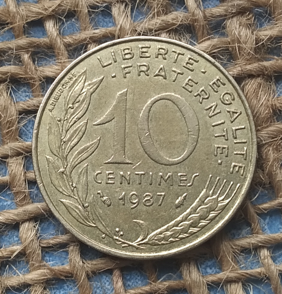10 сантимiв 1987 року францiя