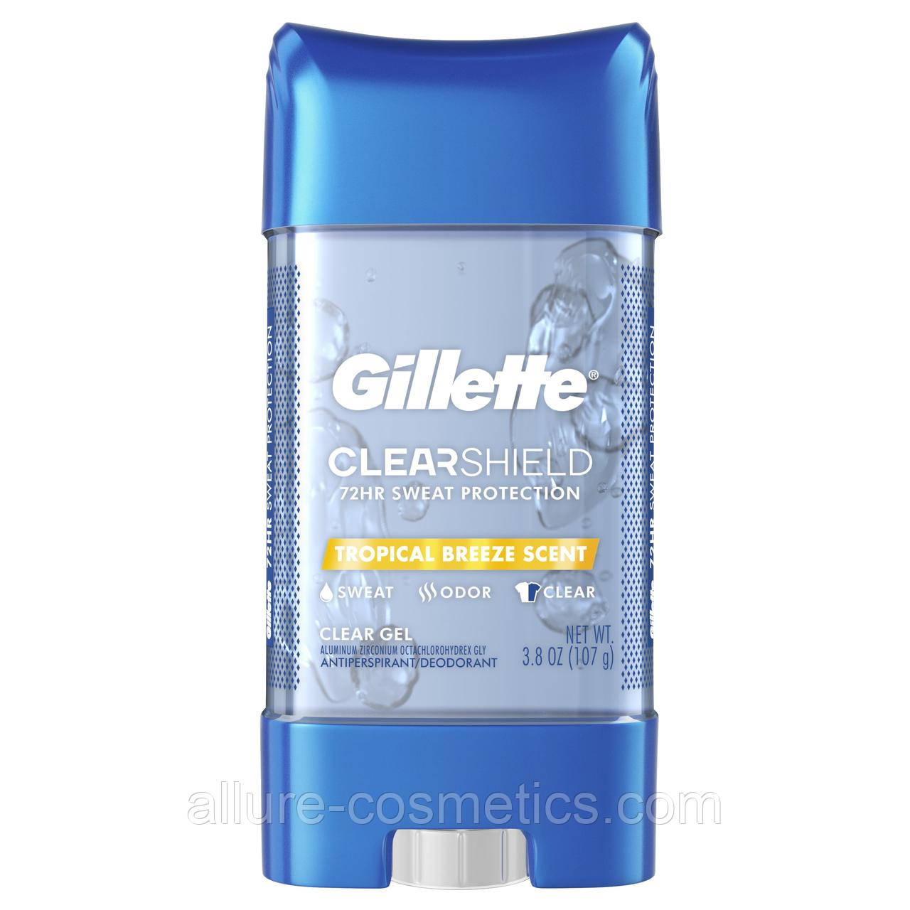 Гелевий дезодорант Gillette TROPICAL BREEZE Clear Gel Men's Antiperspirant and Deodorant 107 гр (США)