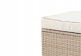 Комплект, набір садових меблів Garden Line ABI3517 CESME кутовий диван, стіл та два пуфи у бежевому кольорі, фото 9