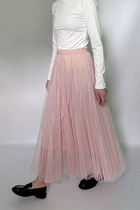 Спідниця міді сітка плісе onesize Танець Легкості Apmi рожевий