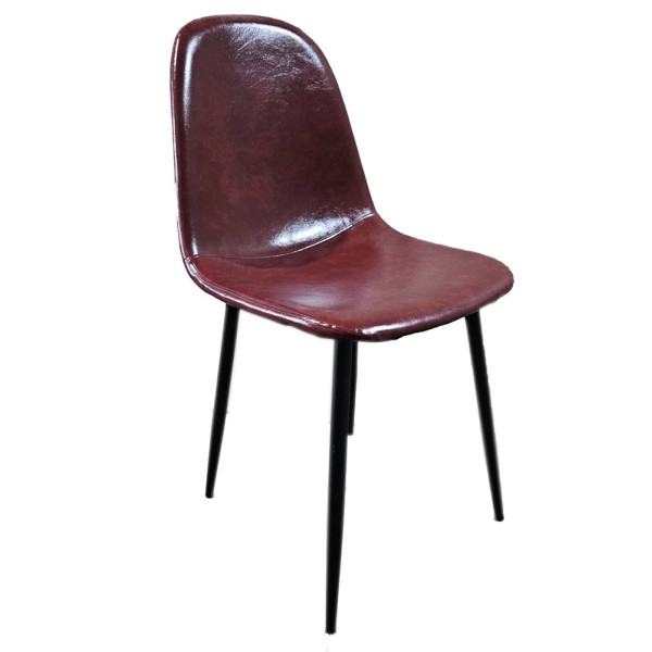 Стілець Нубук темно-коричневий на ніжках чорного кольору, фото 1