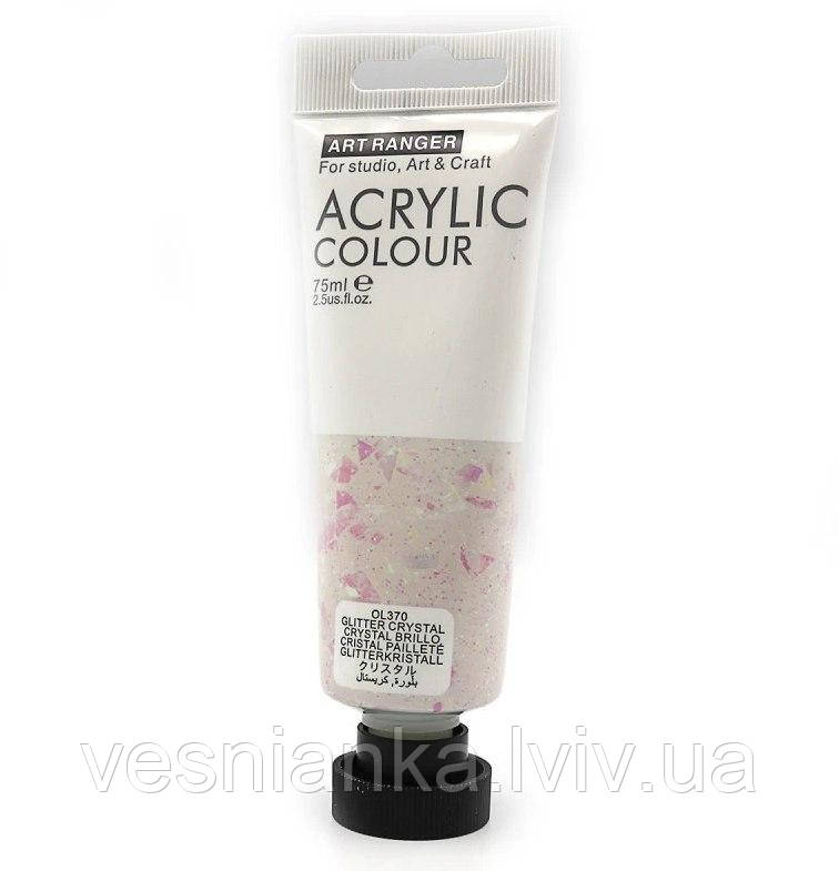 Художня фарба Акрилова гліттерна "Glitter Crystal", 75мл. в тюбику, OL370 Art Ranger