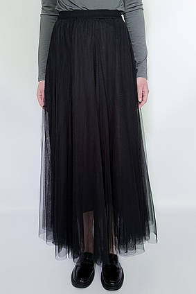 Спідниця міді сітка плісе onesize Танець Легкості Apmi чорний