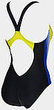 Купальник закритий для Жінкиок Arena THREEFOLD V BACK ONE PIECE R чорний, жовтий, блакитний Жінки 36, фото 3