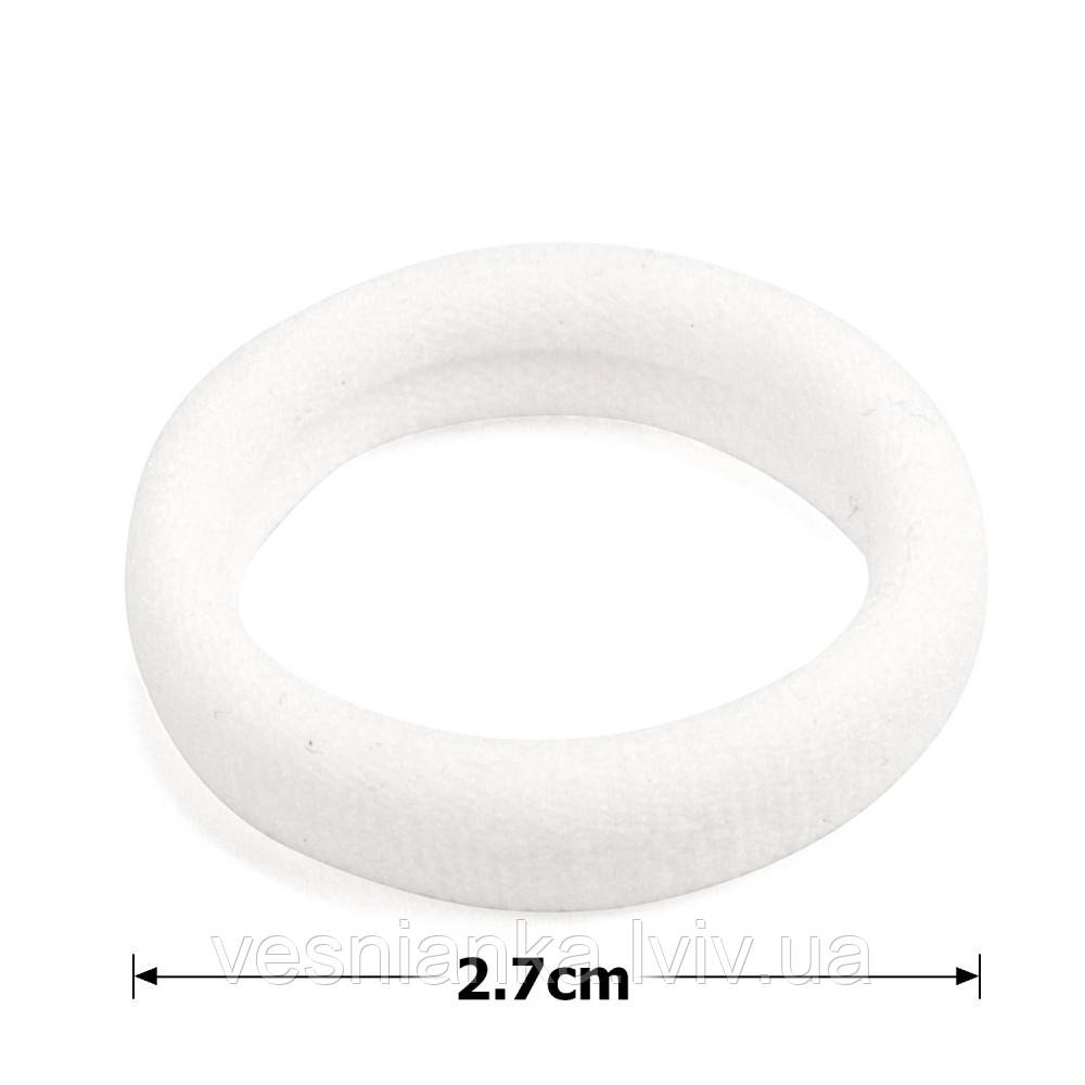 Резинка для волосся 2.7 см. Біла мікрофібра (за 1 шт), 14446, фото 1