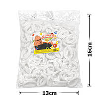 Набір резинок для волосся 2.7 см. Біла мікрофібра ( Набір 100 шт)