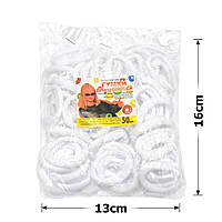 Набір резинок для волосся 4см. Біла мікрофібра ( Комплект 50 шт)