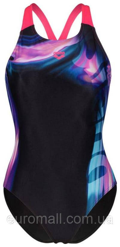 Купальник закритий для Жінкиок Arena DREAMHLINE SWIMSUIT V BACK чорний, фіолетовий, бірюзовій Жінки 42, фото 1