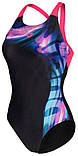 Купальник закритий для Жінкиок Arena DREAMHLINE SWIMSUIT V BACK чорний, фіолетовий, бірюзовій Жінки 42, фото 2