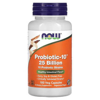NOW Probiotic-10 25 Billion 100 вегетаріанських капсул