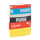 Труси-боксери Puma BASIC BOXER 2P сірий, жовтий Чол XL, фото 5