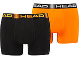 Труси-боксери Head BASIC BOXER 2P чорний, помаранчевий Чол S, фото 3