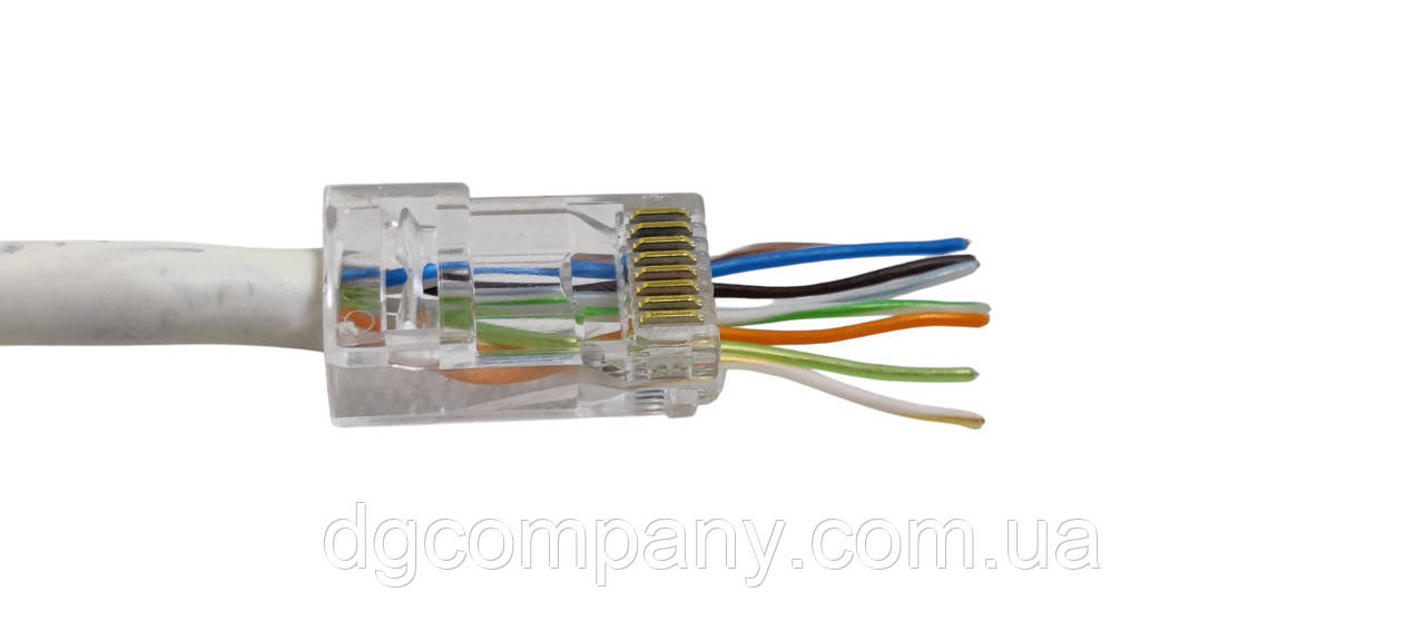 Конектор комп'ютерний RJ45 5-го категорії, прохідний