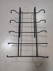 Вішалка на полицю подвійна чорна, 10 гачків