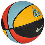 М'яч баскетбольний Nike ALL COURT 2.0 8P G ANTETOKOUNMPO DEFLATED чорний, жовтий, блакитний, червоний Уні 7, фото 4