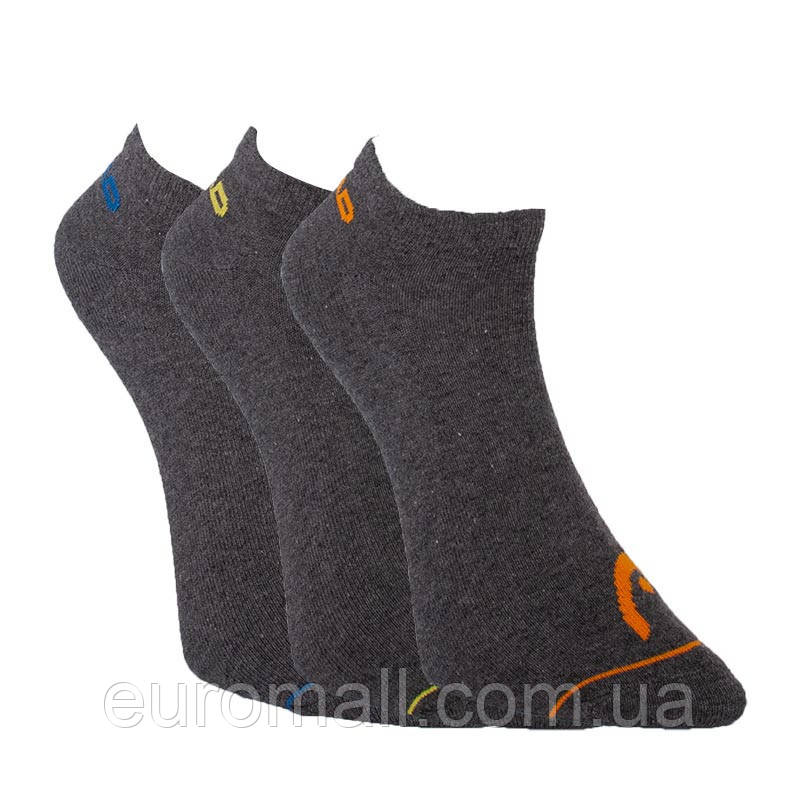 Шкарпетки Head SNEAKER 3PPK UNISEX темно-сірий Уні 39-42