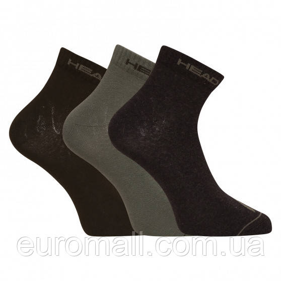 Шкарпетки Head QUARTER 3P UNISEX зелений, темно-зелений, антрацит Уні 35-38