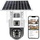 IP-камера V36 4К 4G Інтернет Вологозахист 8.0 МП із віддаленим доступом вулична із сонячною панеллю CAM 903