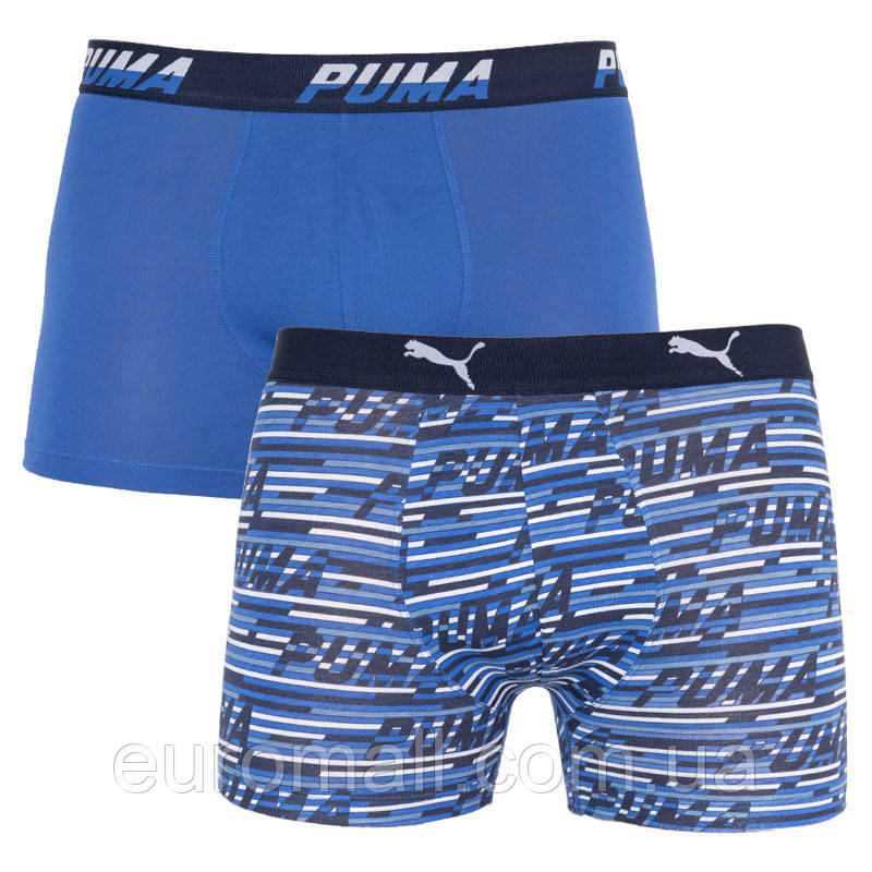 Труси-боксери Puma LOGO AOP BOXER 2P синій, білий Чол XL