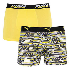 Труси-боксери Puma LOGO AOP BOXER 2P сірий, жовтий Чол L