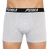 Труси-боксери Puma LOGO AOP BOXER 2P сірий, білий, чорний Чол XL, фото 5