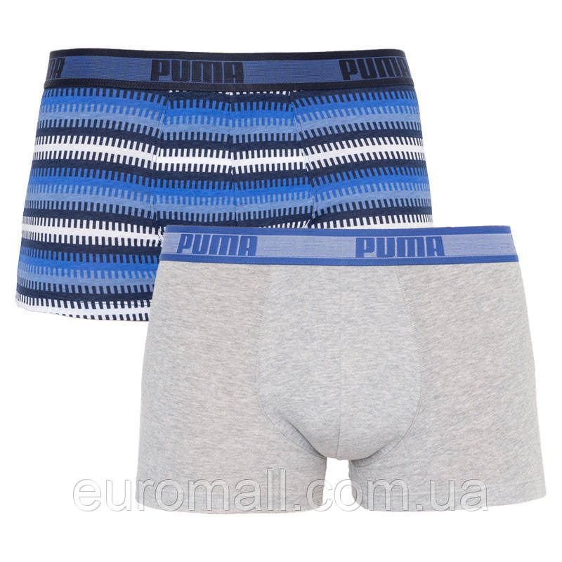 Труси-шорти Puma WORLDHOOD STRIPE TRUNK 2P синій, білий, сірий, чорний Чол M