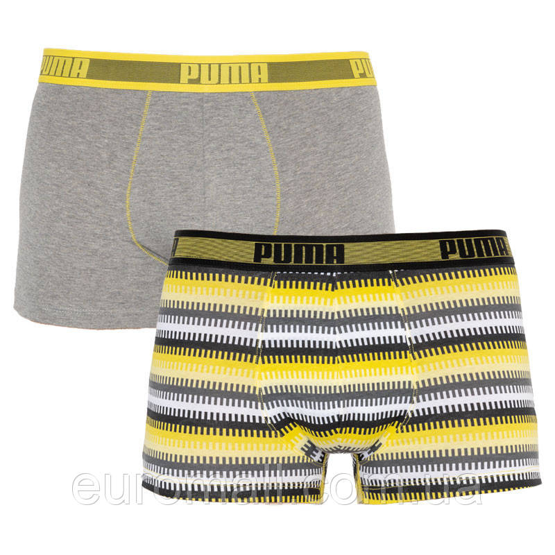 Труси-шорти Puma WORLDHOOD STRIPE TRUNK 2P білий, сірий, чорний, жовтий Чол XL