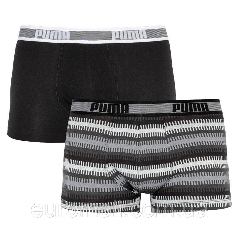 Труси-шорти Puma WORLDHOOD STRIPE TRUNK 2P сірий, білий, чорний Чол S