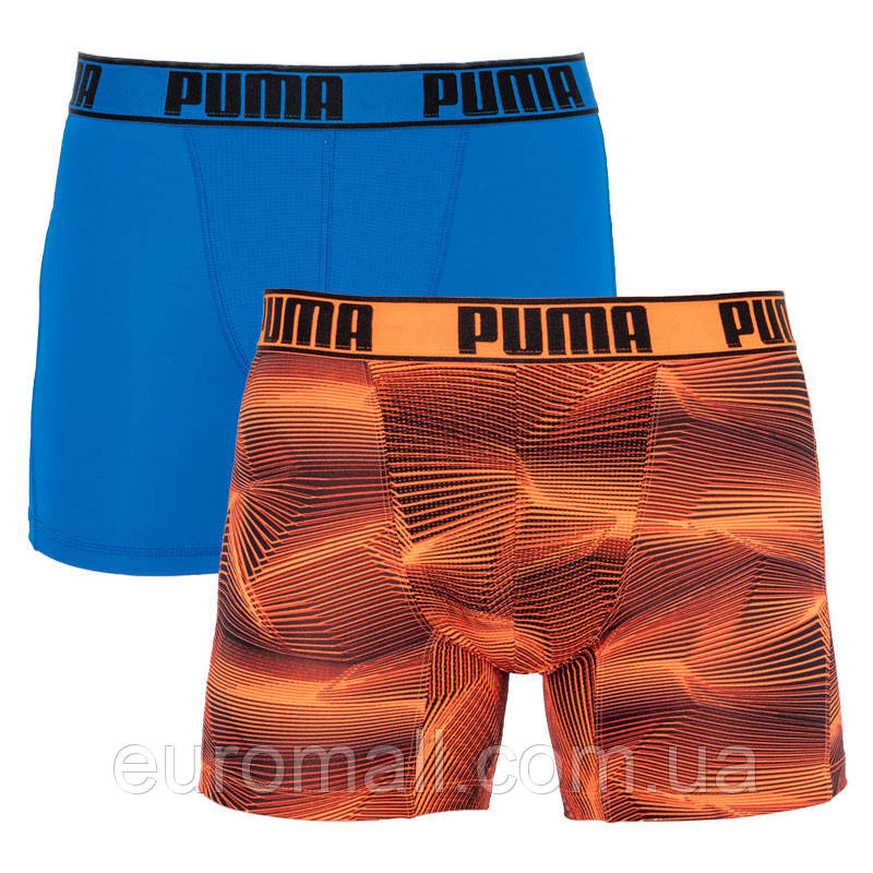Труси-боксери Puma ACTIVE BOXER PRINT 2P синій, помаранчевий Чол S