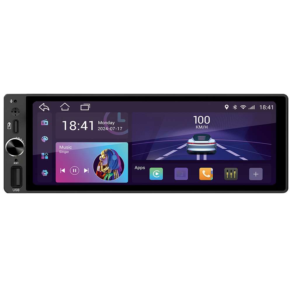 Автомобільний мультимедійний центр 1-Din 7" з бездротовим CarPlay та Android Auto - DriveX AND-7400 Android
