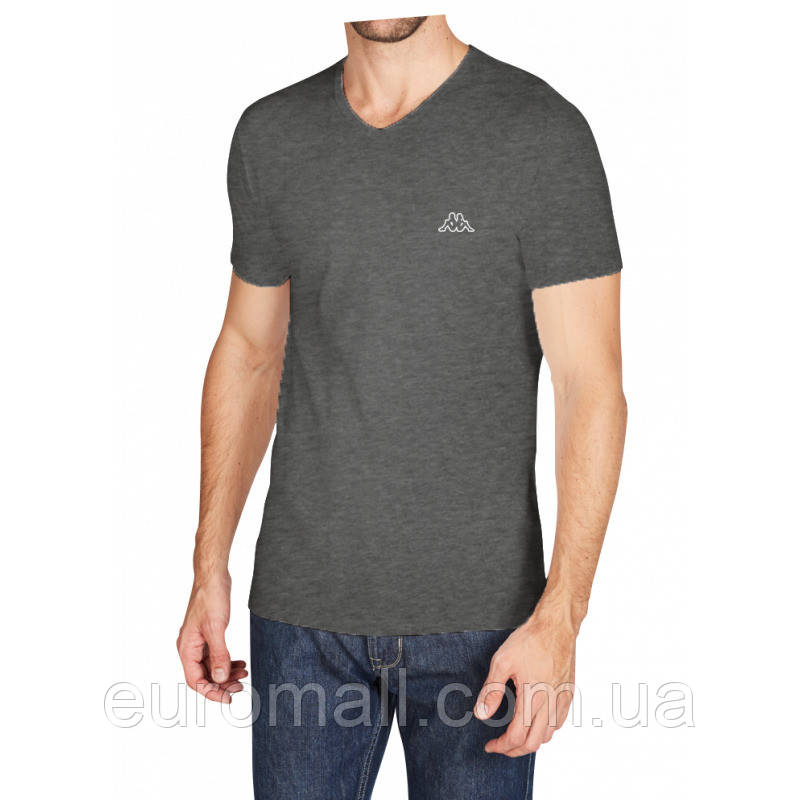 Футболка Kappa T-shirt Mezza Manica Scollo V антрацит Чол L