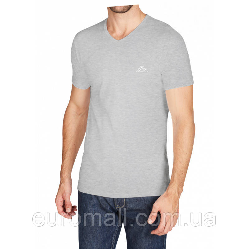 Футболка Kappa T-shirt Mezza Manica Scollo V сірий Чол M