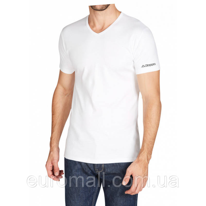 Футболка Kappa T-shirt Mezza Manica Scollo V білий Чол XL