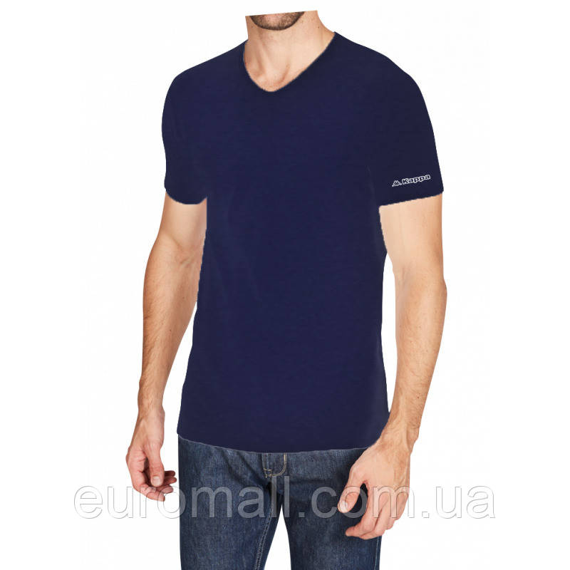 Футболка Kappa T-shirt Mezza Manica Scollo V темно-синій Чол M