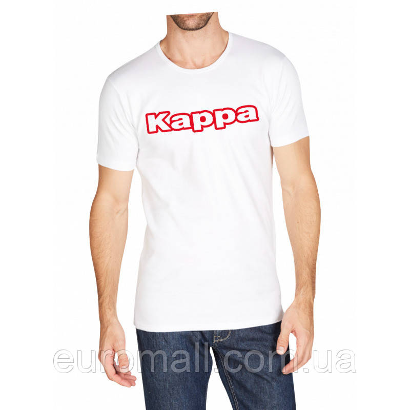 Футболка Kappa T-shirt Mezza Manica Girocollo con stampa logo pet білий Чол XL