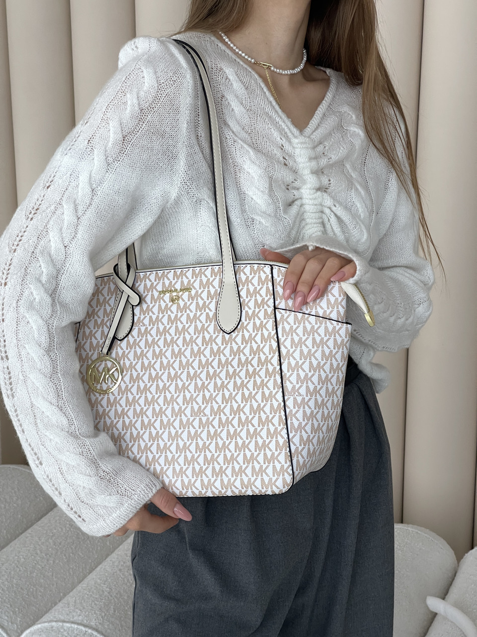 Сумка шопер Michael Kors Medium шопер коричнева