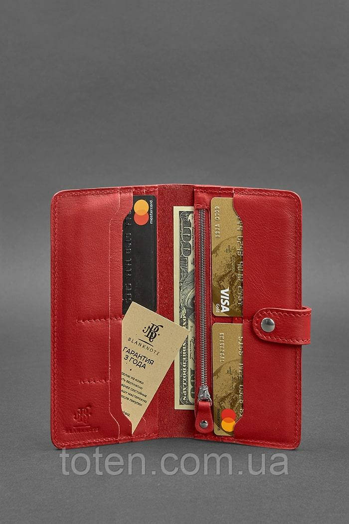 Шкіряне жіноче портмоне 7.0 Червоне топ, фото 1
