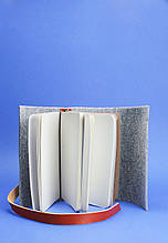 Фетровий блокнот (Софт-бук) 1.0 Фетр з шкіряними коричневими вставками топ