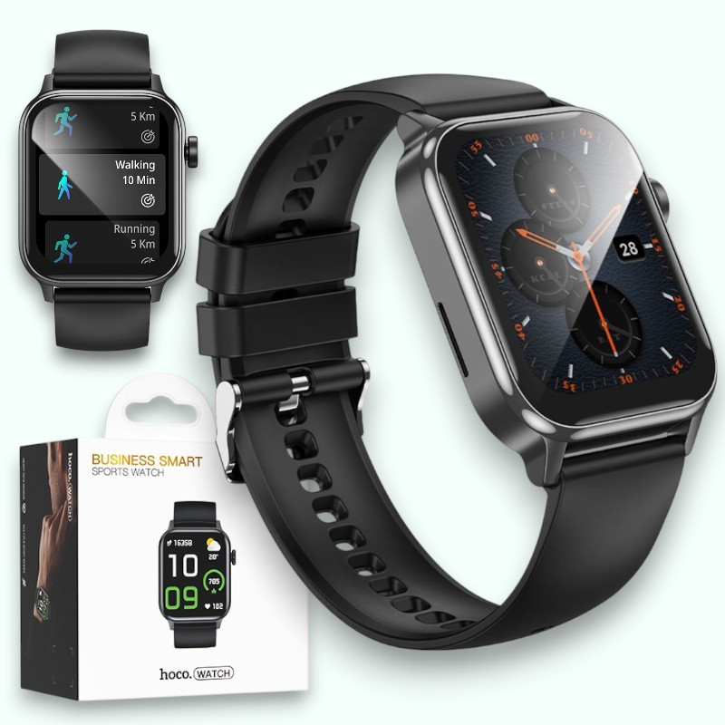 Смарт-годинник Hoco Y26 Smart Watch (Call Version) для Android, iPhone розумний годинник телефон з функцією дзвінка чорний