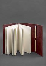 Шкіряний блокнот (Софт-бук) 1.0 бордовий топ