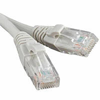 Патч-корд литий, UTP, RJ45, Cat.5e, 15m, сірий