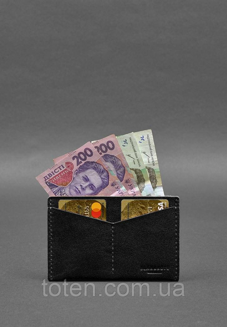 Шкіряна обкладинка-органайзер для документів 6.2 чорний краст топ, фото 1