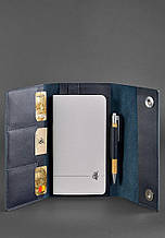 Шкіряний блокнот (Софт-бук) 5.0 темно-синій топ