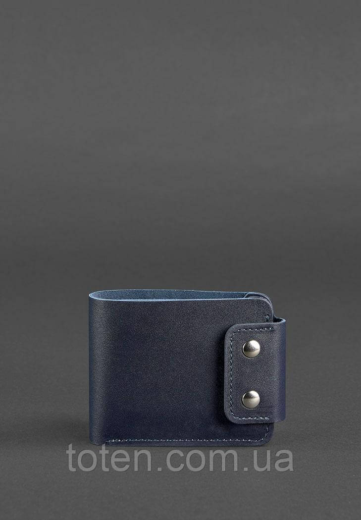 Чоловіче шкіряне портмоне Zeus 9.0 темно-синє топ, фото 1