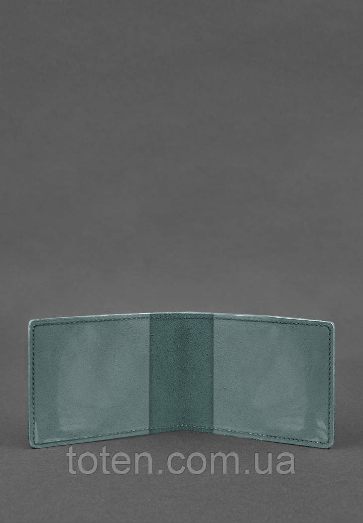 Шкіряна обкладинка для посвідчення інваліда війни зелена топ, фото 1