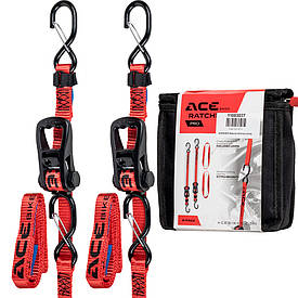 Стяжні ремені з тріскачками та гачками, набір для кріплення мотоцикла ACEBIKES Ratchet Pro 2023