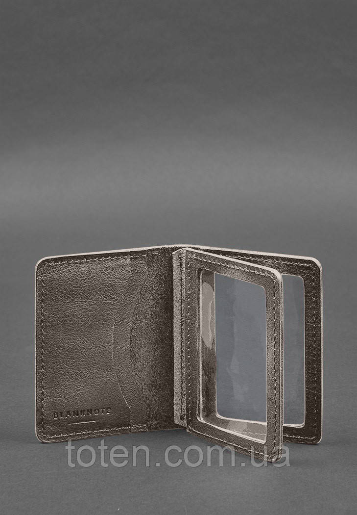 Шкіряна обкладинка для посвідчення водія, ID і пластикових карток 2.0 темно-бежева топ, фото 1