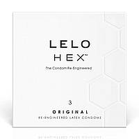 Презервативи LELO HEX Condoms Original 3 Pack, тонкі і суперміцні